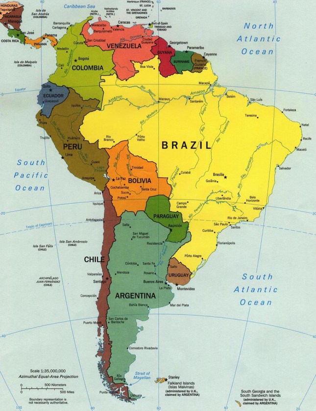 southamerica map